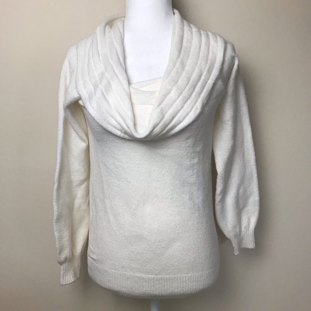 NWT LOFT Cream Cozy Cowl Neck Sweater